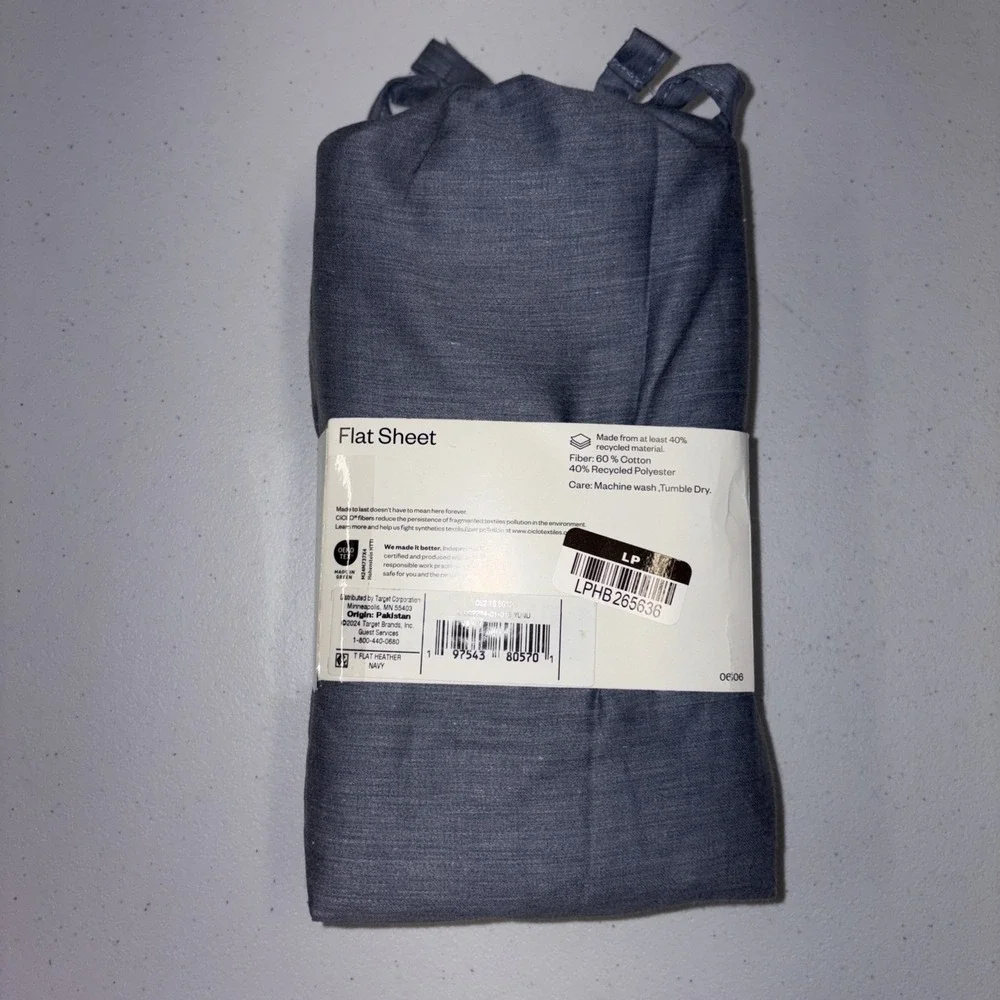 Room Essentials Easy Care Cotton Blend Sateen Flat Sheet Twin (XL) NWT 20350